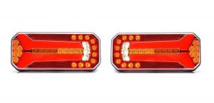 2 x LED Lights Tail Lamp Trailer Truck Lorry Dynamic 12v 24v E20