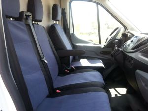2+1 Seat covers for FORD TRANSIT 2013+ Van Black Dark Grey Textile