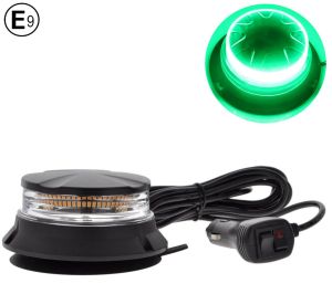 24 Led 24W Warning Light Beacon Flashing Strobe Green Magnetic 115mm 12V 24V E9