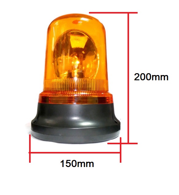  Glühbirne Warnleuchte Rundumlicht Bernstein Magnet Lampe 150mm 12V 50W