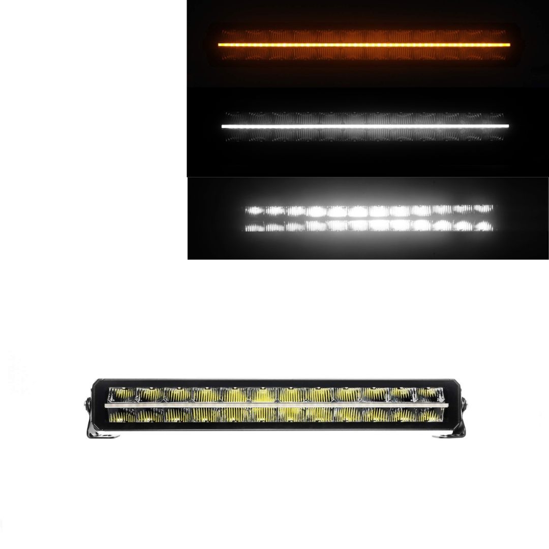 LED BAR Luces de trabajo 36cm 10900Lm Blnco/Amarillo DRL Combo Flood Spot Beam 10-30V Luz de trabajo Luz de inundación Auto Coche SUV 