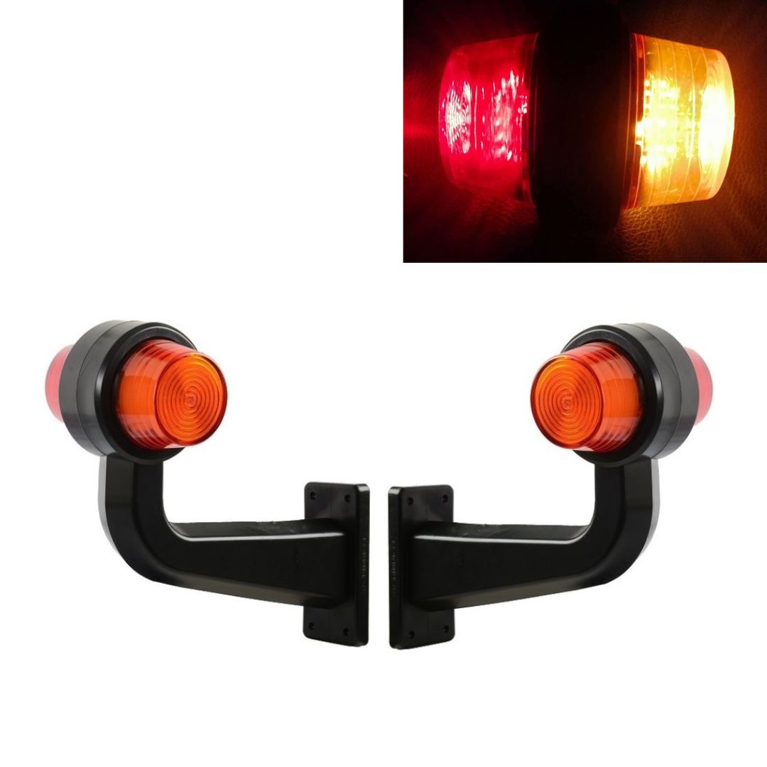 2 x Red Yellow Led Position Lights Clearance Lamp Marker Indicator Truck Trailer Lorry 12V 24V