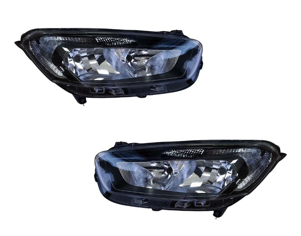 Set Ford Transit Courier 2018+ Black Headlights Electric with Motor Headlamp Front Lights Right Left