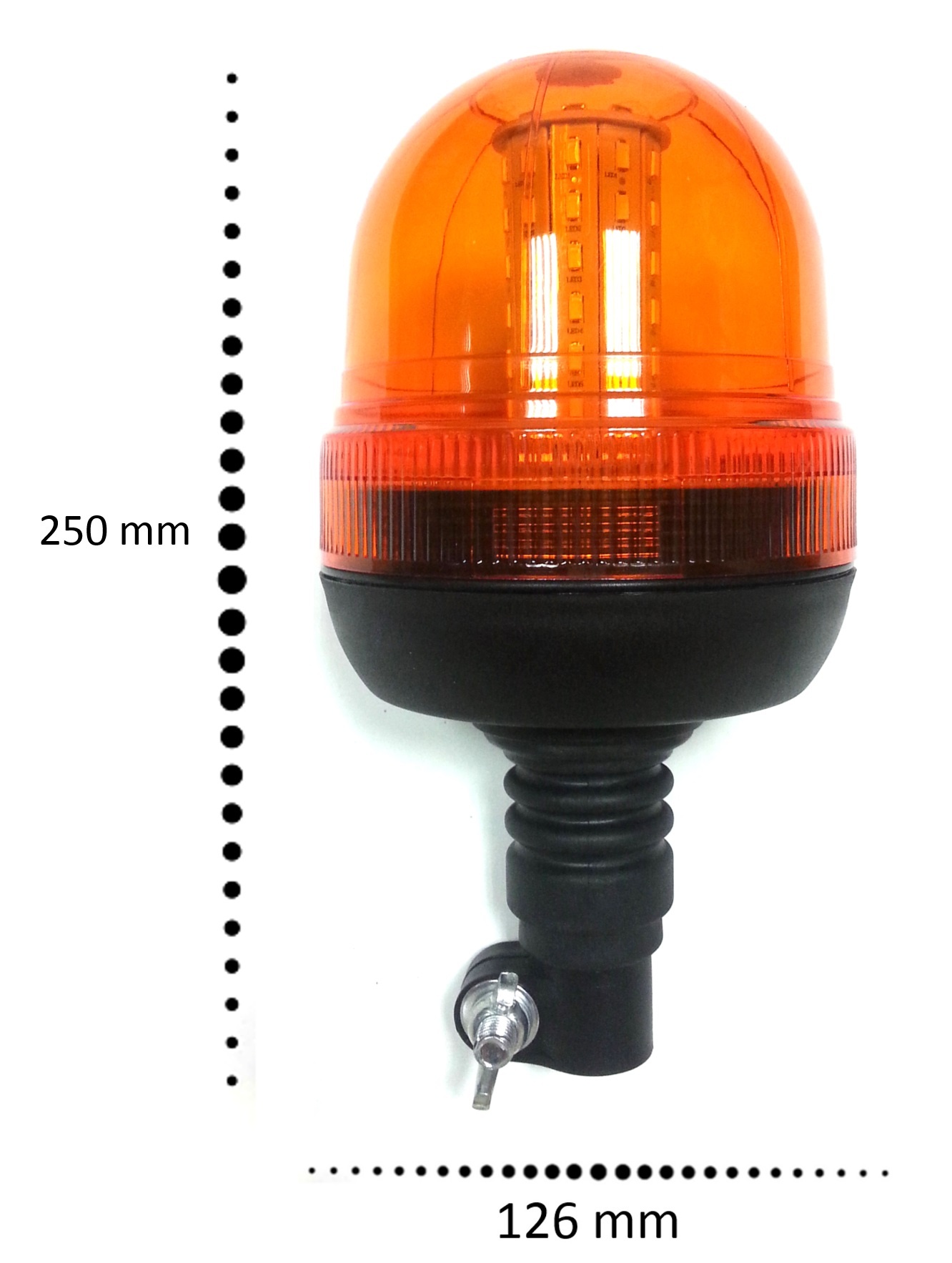 40 Led Feux Gyrophare Stroboscopique Flash Orange Lampe 126mm 12V 24V
