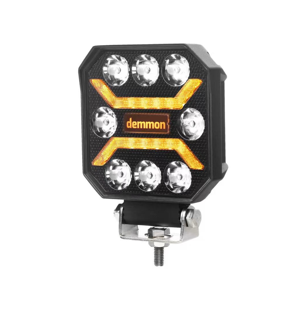 LED Luces de trabajo Lampara ''DEMMON'' DRL 12V 24V 27W Spot Beam Luz Blanco/Amarillo