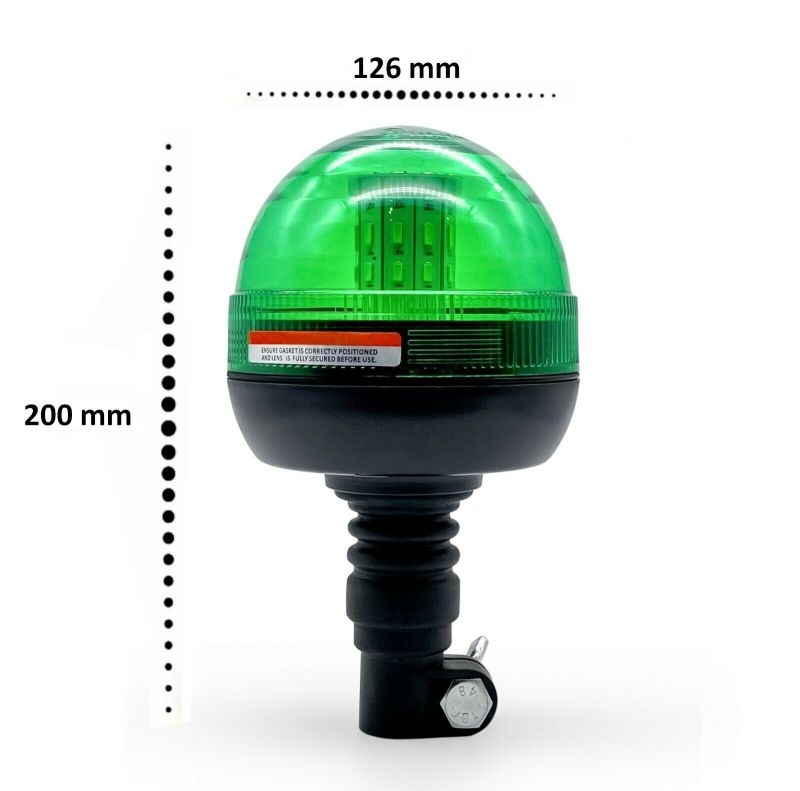 40 Led Warning Light Beacon Flashing Strobe Green Diameter 126mm 40W 12V 24V E9