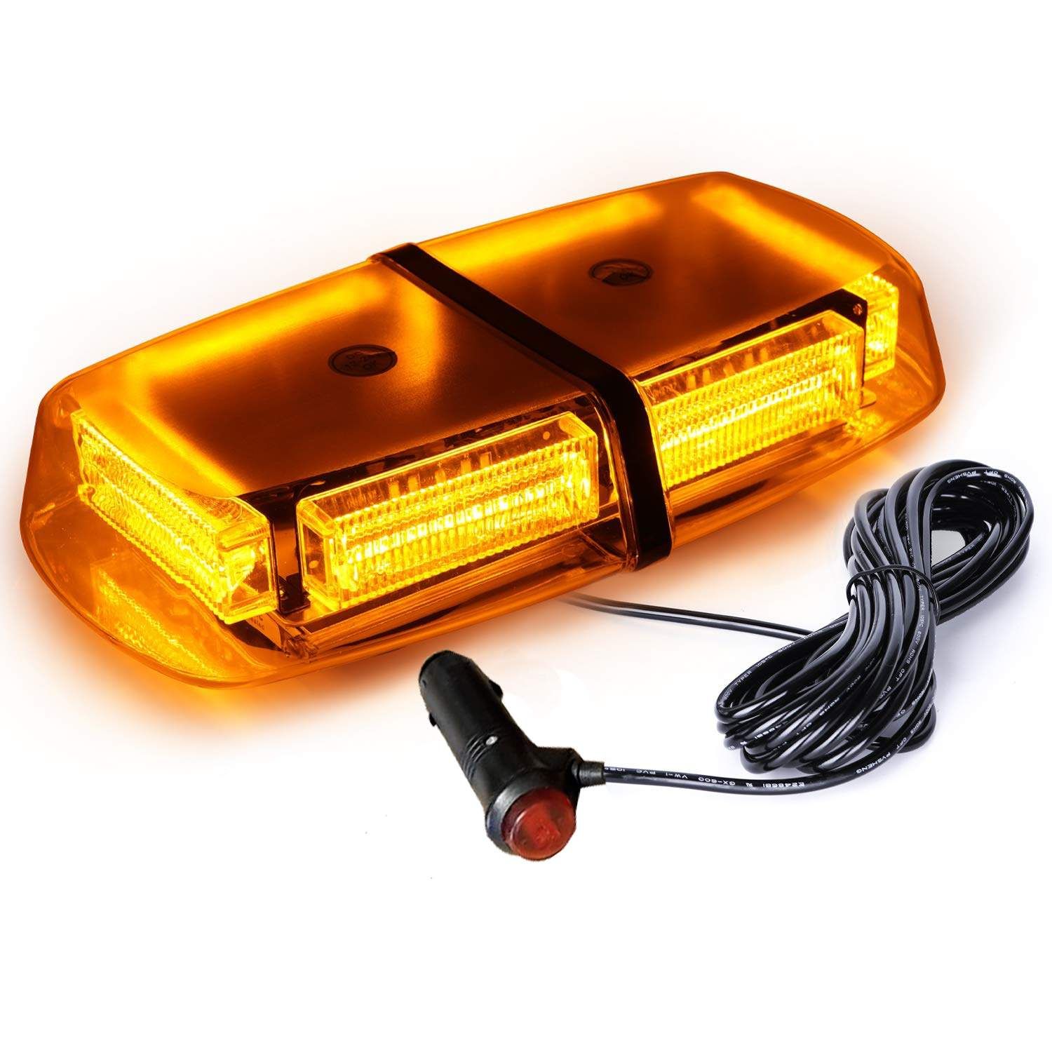 48 LED BAR Beacon Flash Warning Safety 31cm Light Strobe Amber Orange 12V 24V with Magnetic 