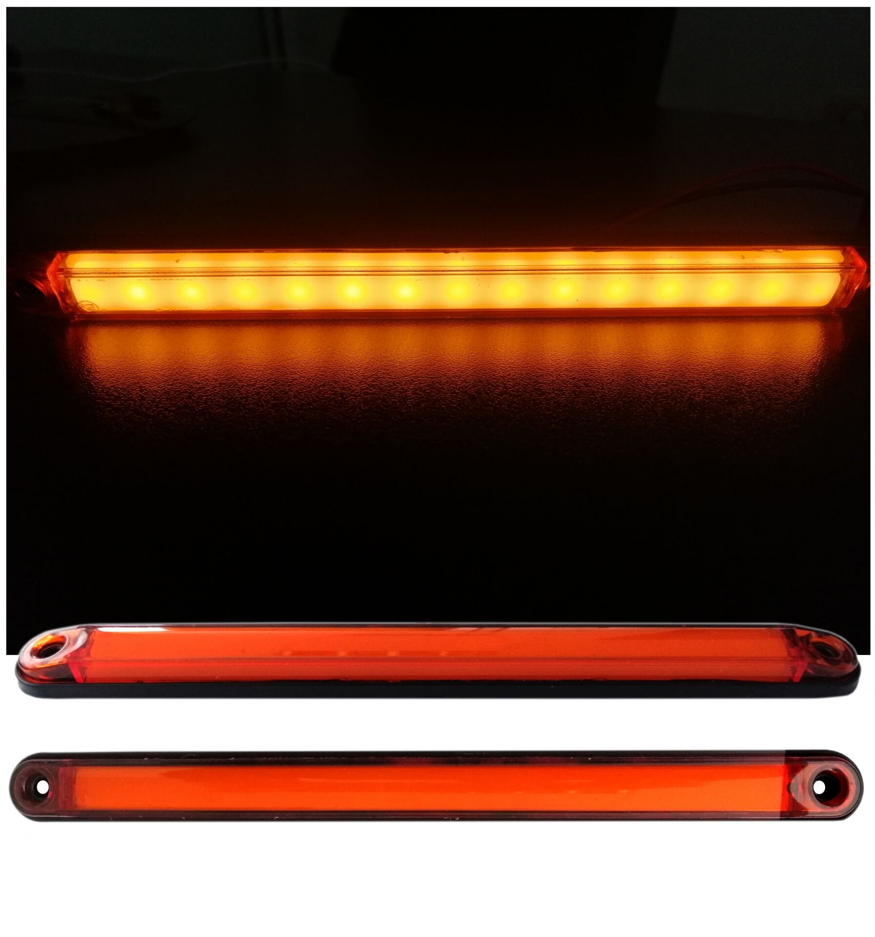 Led Neon Orange Side Marker light 12V 24V Clearance Trailer Truck Lorry E9 240mm