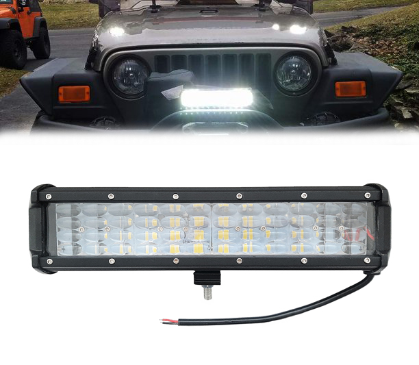 48 LED BAR 31cm 108W FLOOD 4 ROW med Lins FLOOD Arbetsbelysning Lampa 10-30v Ljus Bil  SUV 