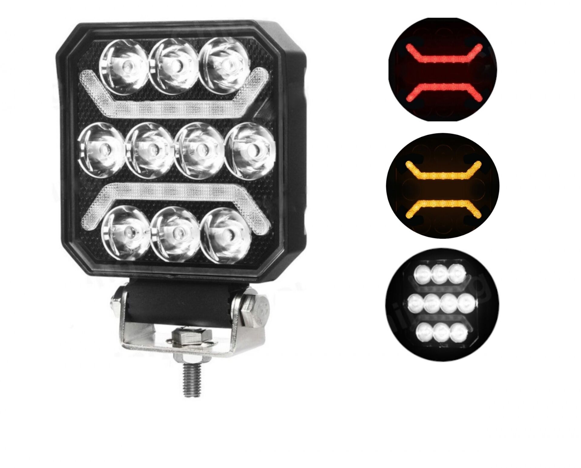 LED Ekstralys 12V 24V 15W 1500lm til SUV 4x4 Bil Traktor Combo Spot Lys Hvit/Rod/Gul