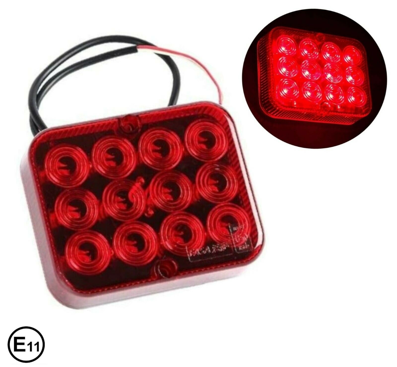 Led Tail Rear Stop Indicator Fog lights Safety Warning Red Lamp truck trailer lorry signal E11 12v 24v