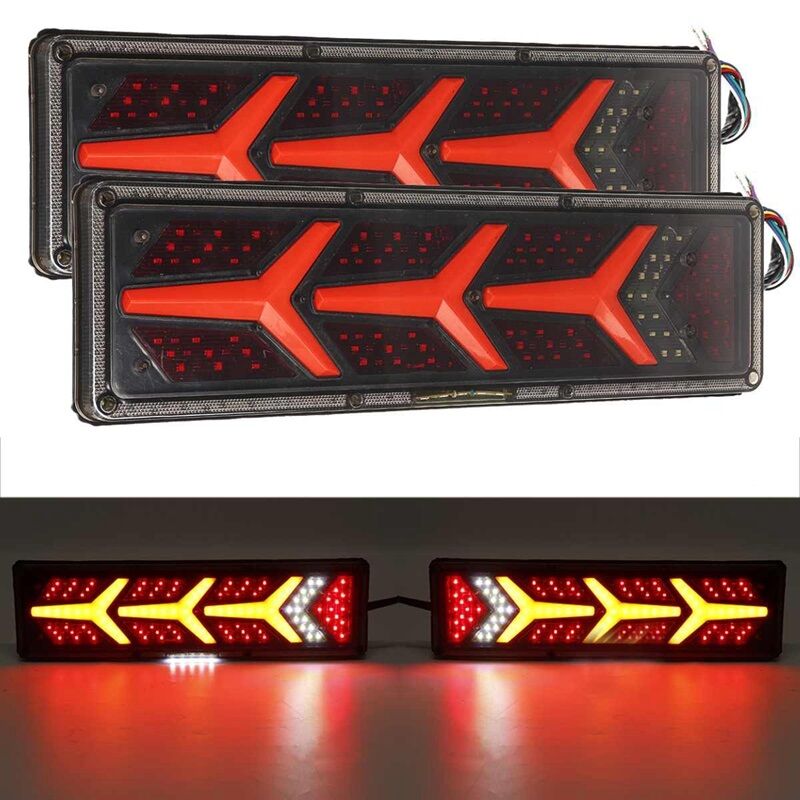 2 x LED Dynamic Luz piloto Luces trasera del camión remolque 12v 24v