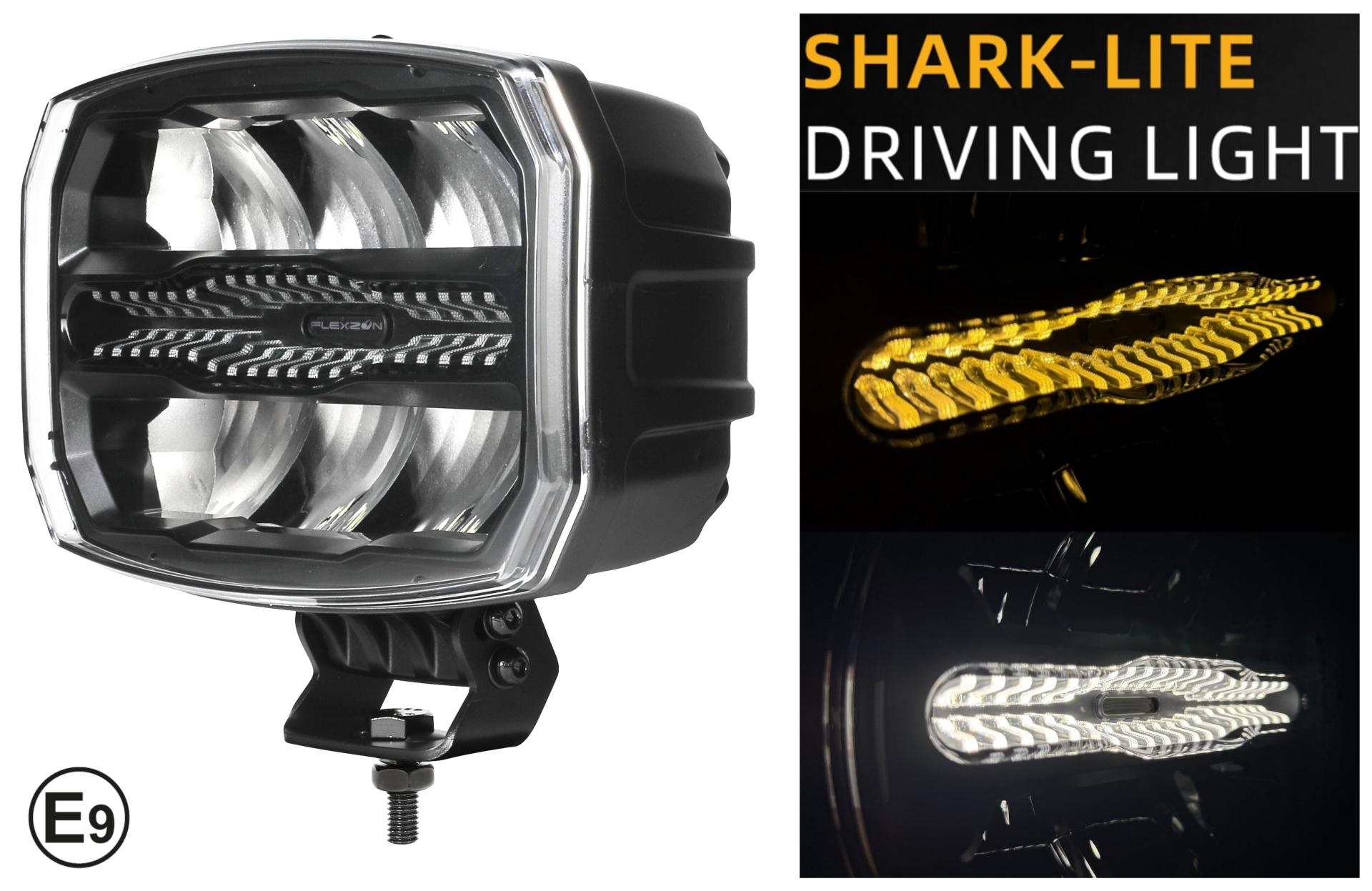 LED Arbetsbelysning 12V/24V, 175W, 11000 lm Vit/Gul DRL Ljus 4 Lägen Varningsljus Strobe ljus E-mark, IP67/69K