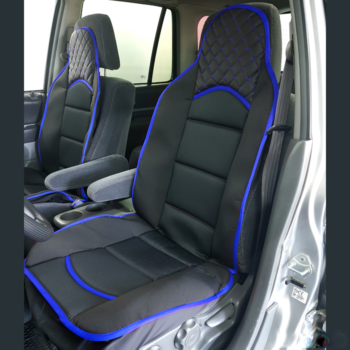 Cars Universal Black Blue Leather Textil, Leather Car Seat Covers Blue