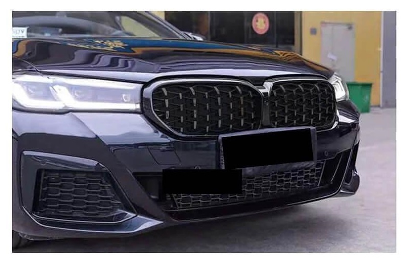Kylargrill för BMW G30 G38 2020+ Facelift diamond Style Svart
