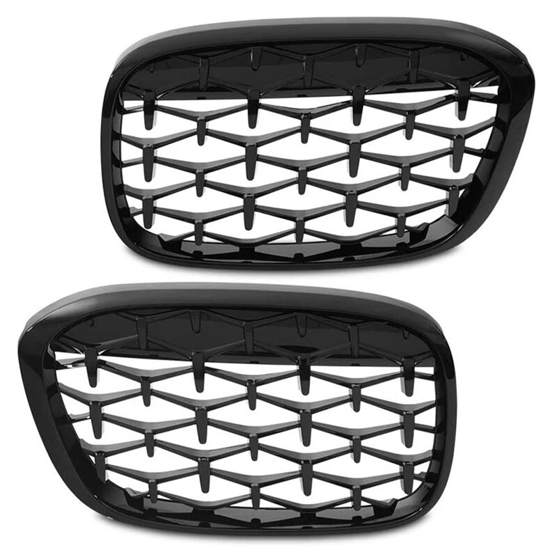 Front Grills for BMW X1 F48  Diamond Style Gloss Black