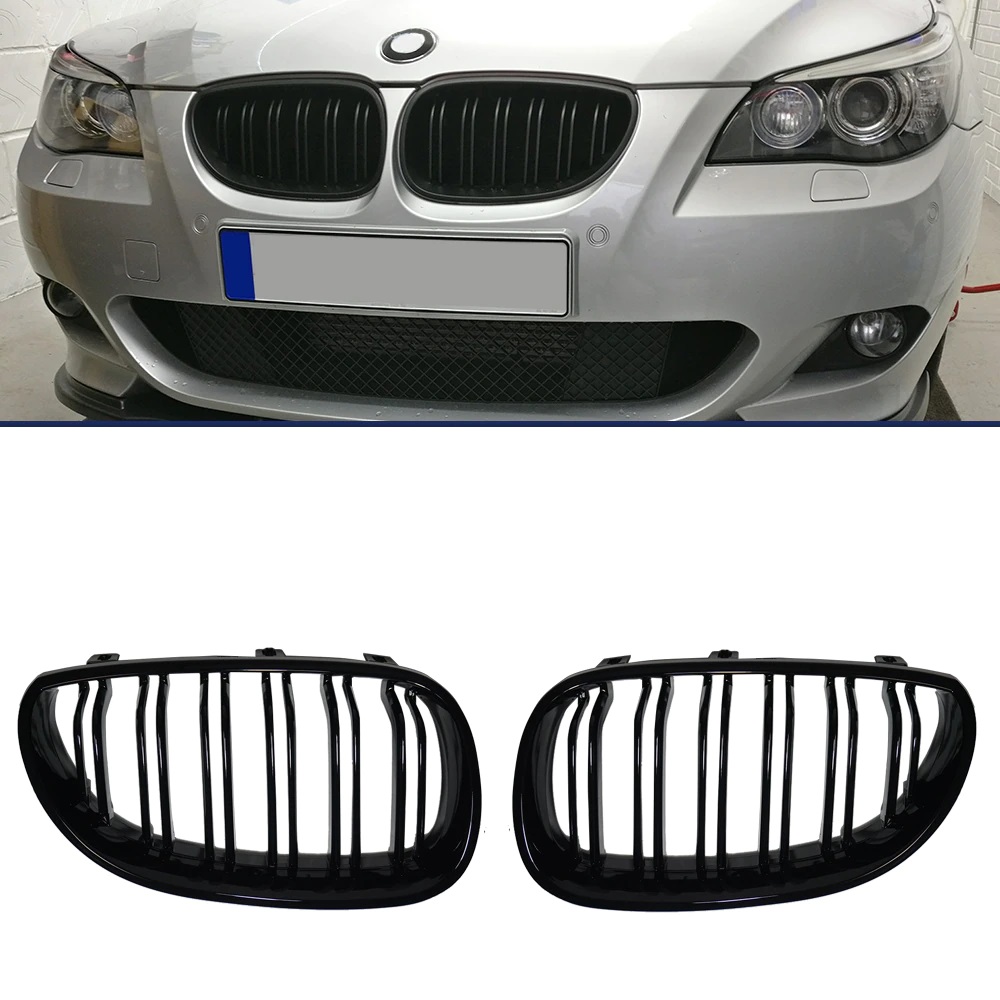 Front Grills for BMW E60 E61 Style Gloss Black