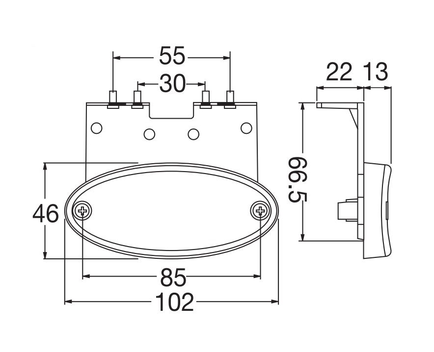 Trailer Truck LED Side Marker lights Amber E9 12v 24v