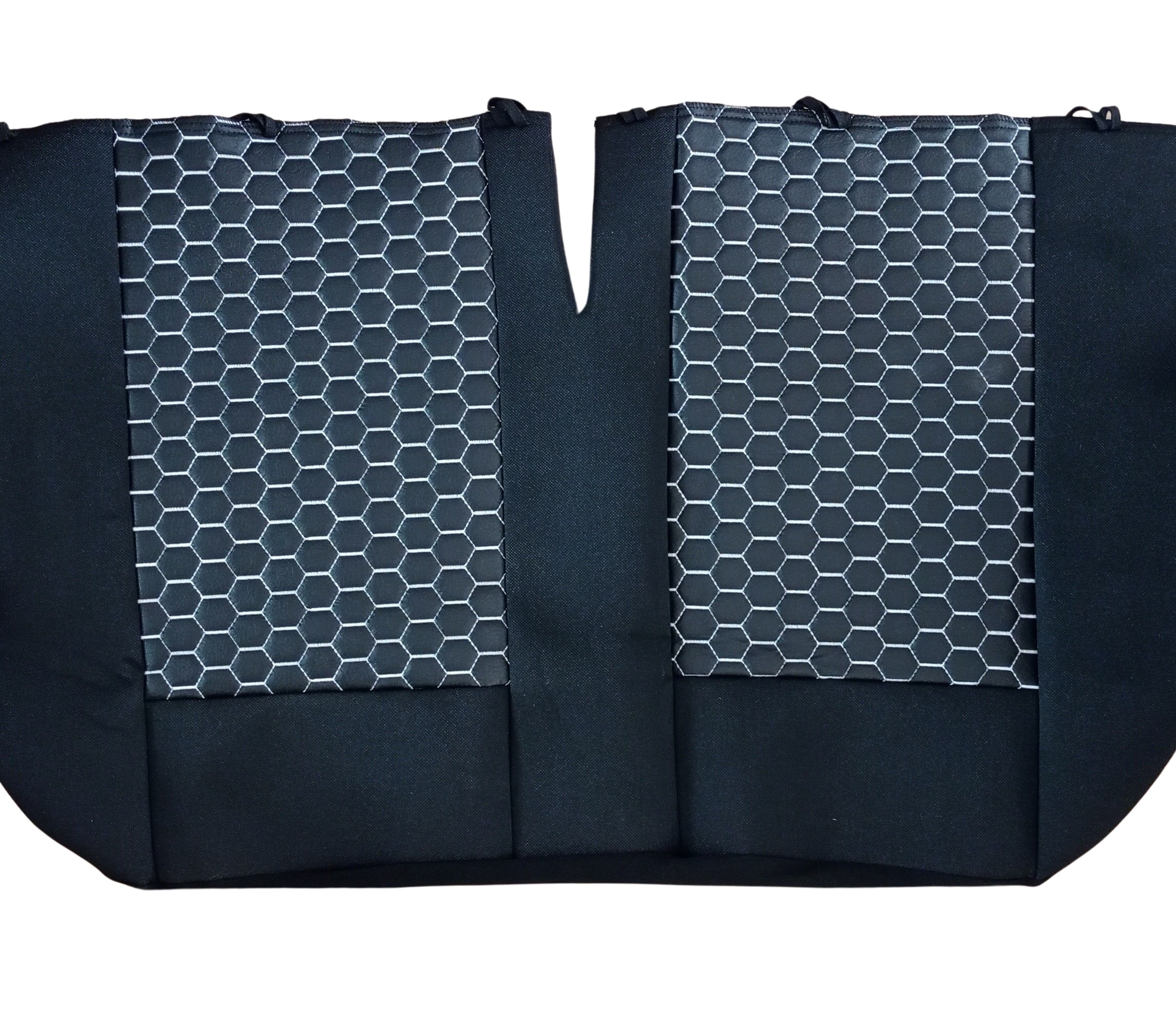 Seat covers for VW TRANSPORTER T5 Van Black White Leather Textile