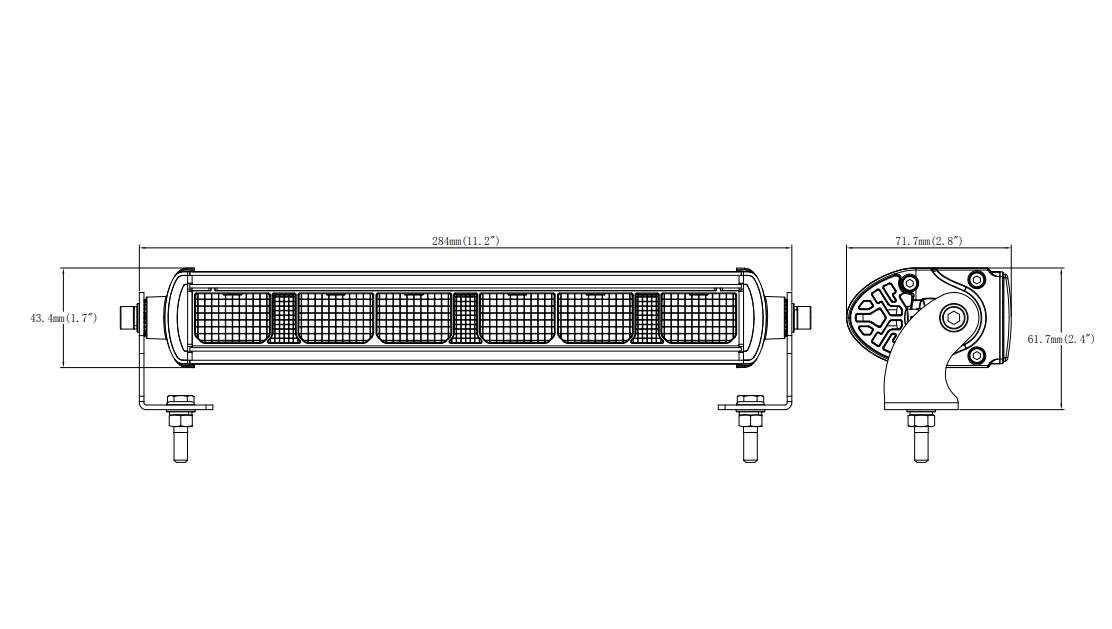 LED BAR 52cm 60W SPOT DRL Ekstralys 10-30V Arbeidslys Lysbar Projektor Bil SUV 
