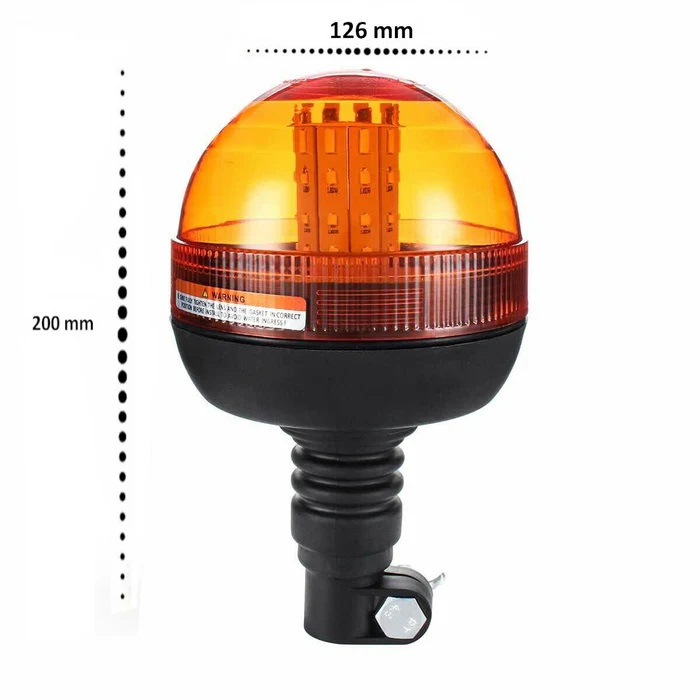 40 LED Warnleuchte Rundumlicht Orange Durchmesser 126mm 40W 12V 24V E9