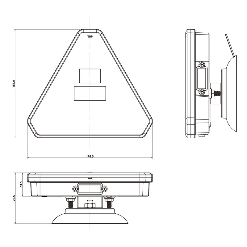 2 x Wireless Neon LED Triangulär Magnet Bakljus Baklykta Lastbilar Släp12v 24v