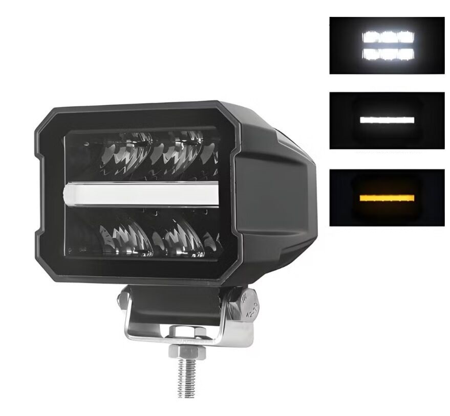 LED Arbeitsscheinwerfer 12V 24V 25W 2200lm Combo Spot Flood Leuchten Weiß/Orange