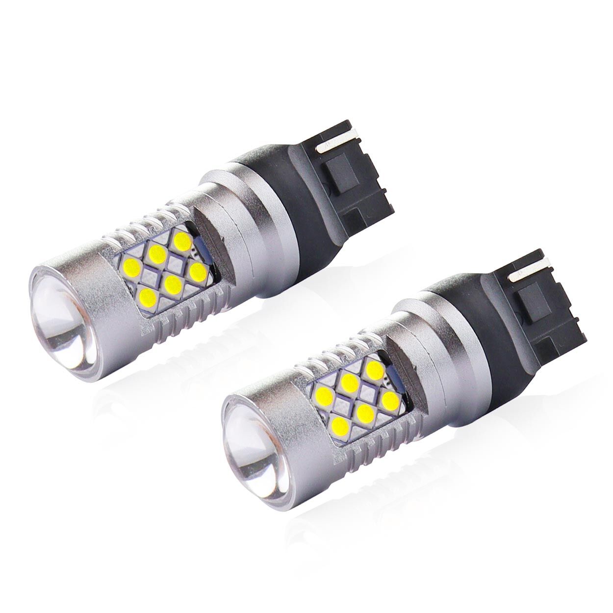 2 x LED Bulbs T20 W21W Canbus 3030 24SMD 12V/24V Lampe White Canbus Rear Indicator Tail Lights 