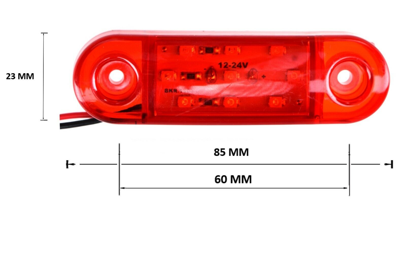 LED Markörljus Sidomarkeringsljus Släp Husvagn Röd E9 12V 24V