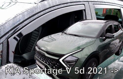 Vind Regn Deflektor för KIA SPORTAGE 2021+ V 5D SHORT WHEEL Bil Auto Transparent Svart 4 st.