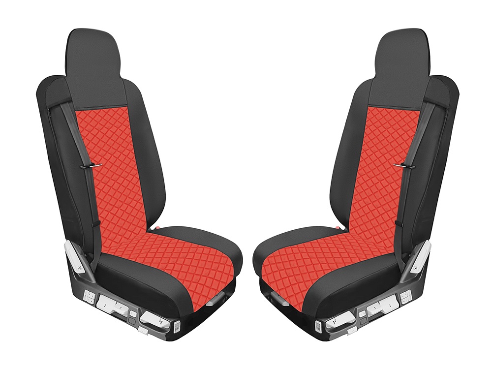 Cubre Asientos para RENAULT T 2015-2021 Camiones Negro Rojo Cueros 