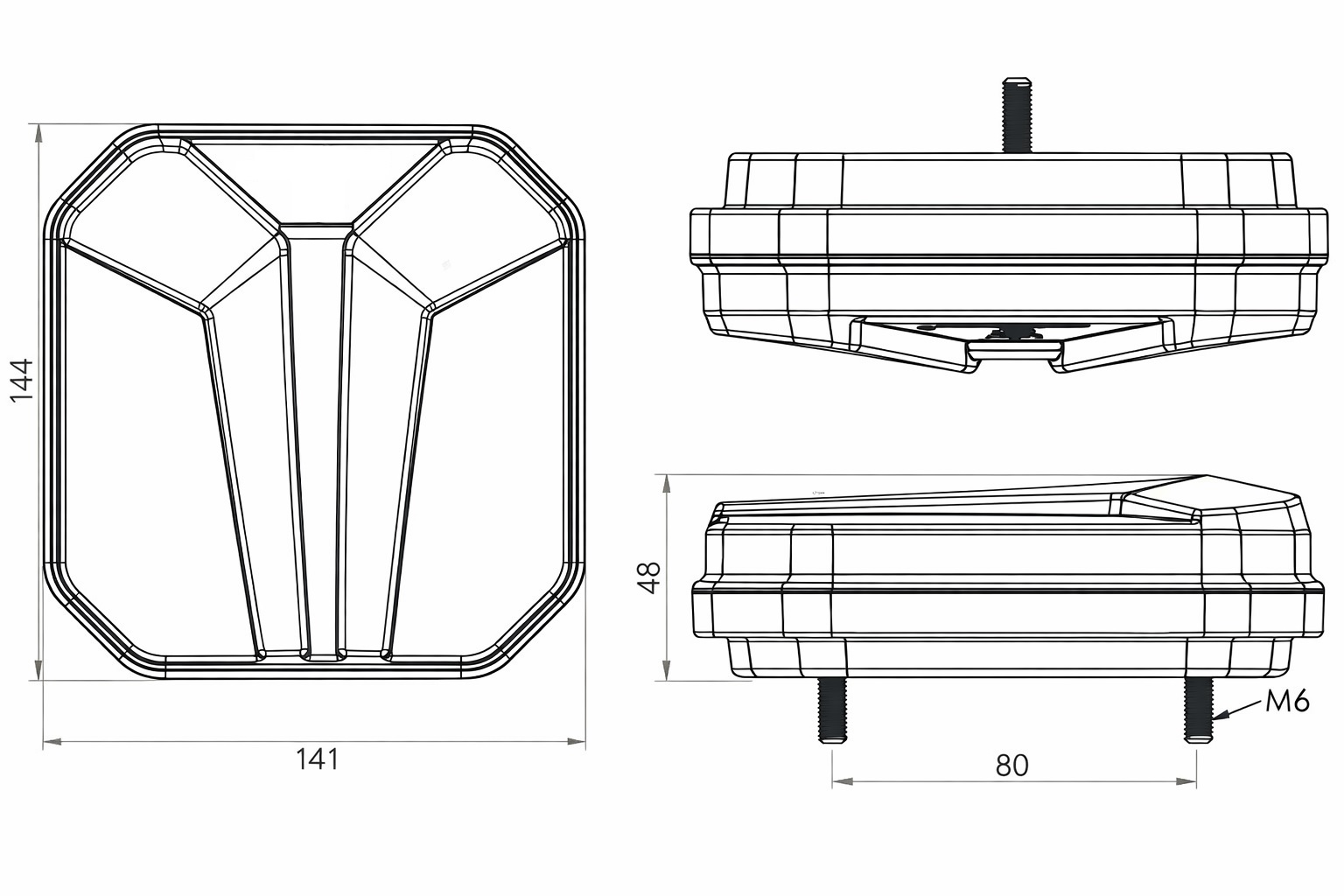 2 x Lkw LED Anhänger Dynamic Rückleuchten hinten Leuchten Quadratisch 24V