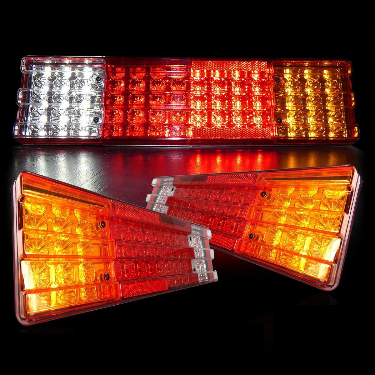 2 x 70 Led Tail Rear Stop lights truck trailer lorry caravan 6 functions 12v 