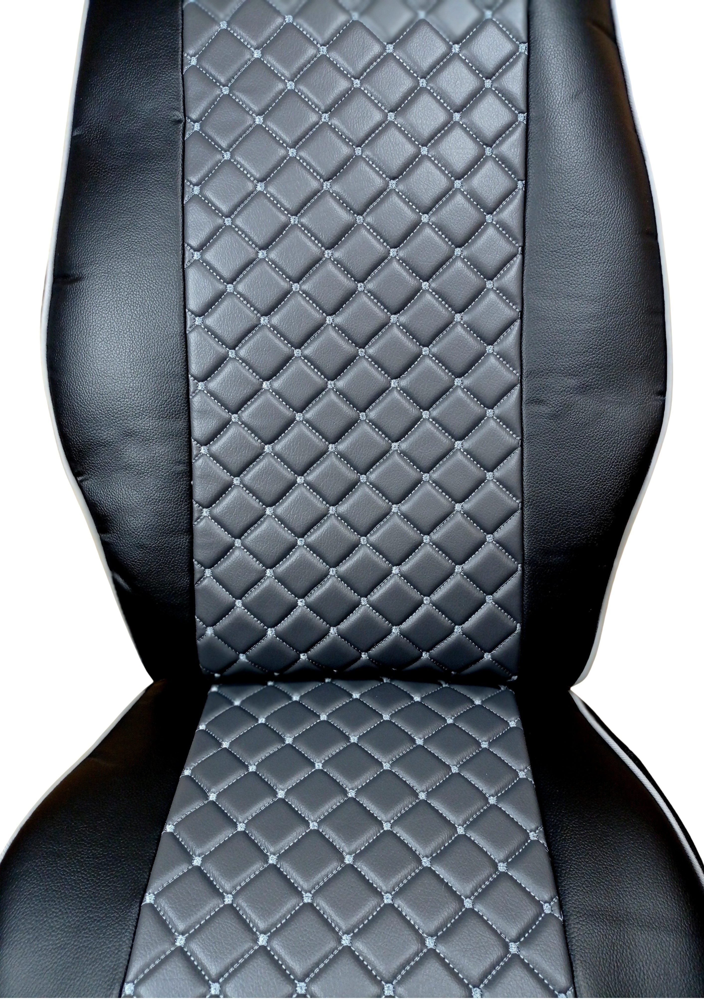Seat covers for Volvo FH EURO 5 2006-2015 Truck Black Grey Leather LHD RHD