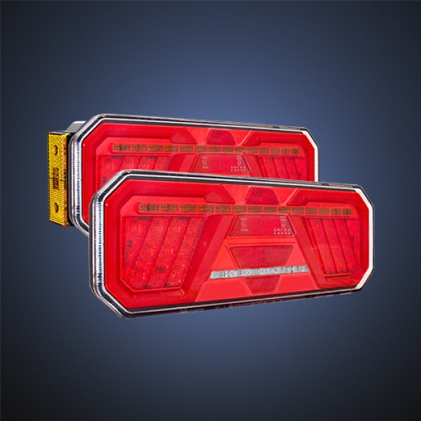 2 x LED Tail Rear Lamp Trailer Truck Dynamic Indicator Light 350mm 12v 24v E9