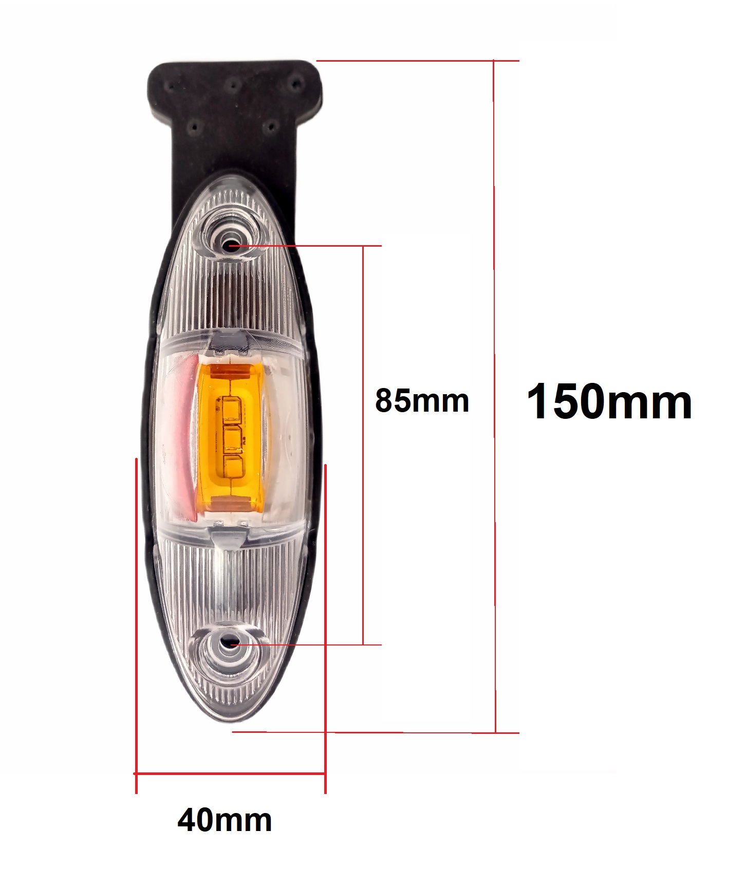LED Sidomarkeringsljus Lampe med Hallare Gul Rod Vit 12V 24V för Lasbil Släp Husvagn
