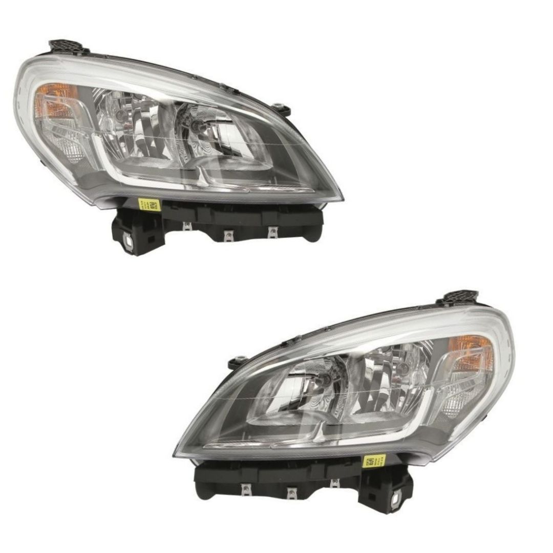 Set Fiat Doblo 2015,2016,2017,2018,2019,2020,2021,2022,2023,2024 Headlights Electric with Motor Headlamp Front Lights Right Left