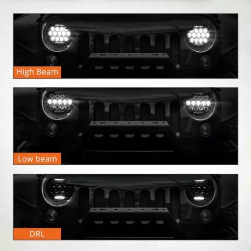 2 x LED Runden 178mm/7inch 75W Hi/Low/DRL/Blinker Halo Scheinwerfer Hauptscheinwerfer Lampe 4x4 ATV 4WD 12V 24V