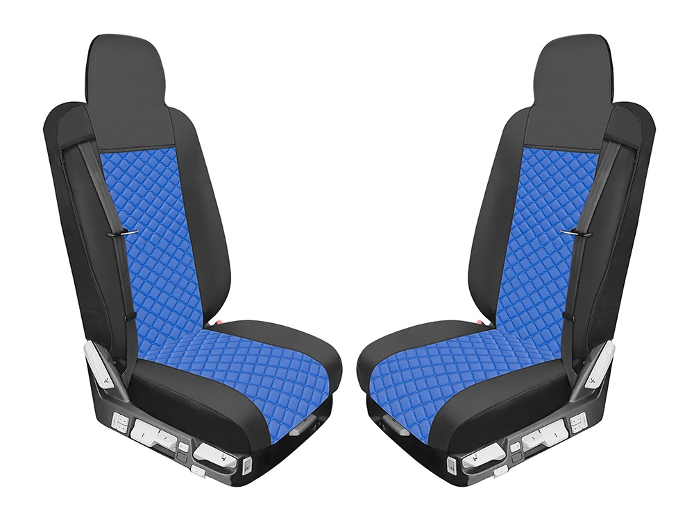 Couvre Housses de Siege pour RENAULT T 2015-2021 Camions Noir Bleu Cuir 