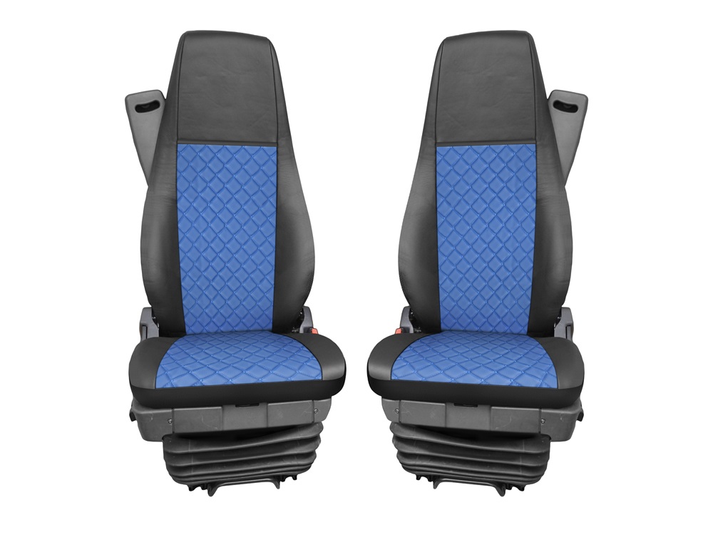 Bilklädsel för SCANIA R 2006-2020 Lastbil Svart Bla Läder