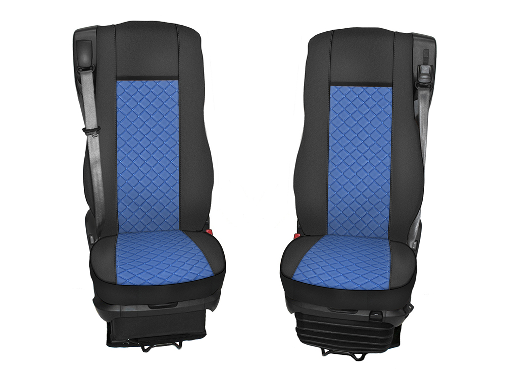 Couvre Siege pour DAF XF 106 2016-2021 Camions Noir Bleu Cuir