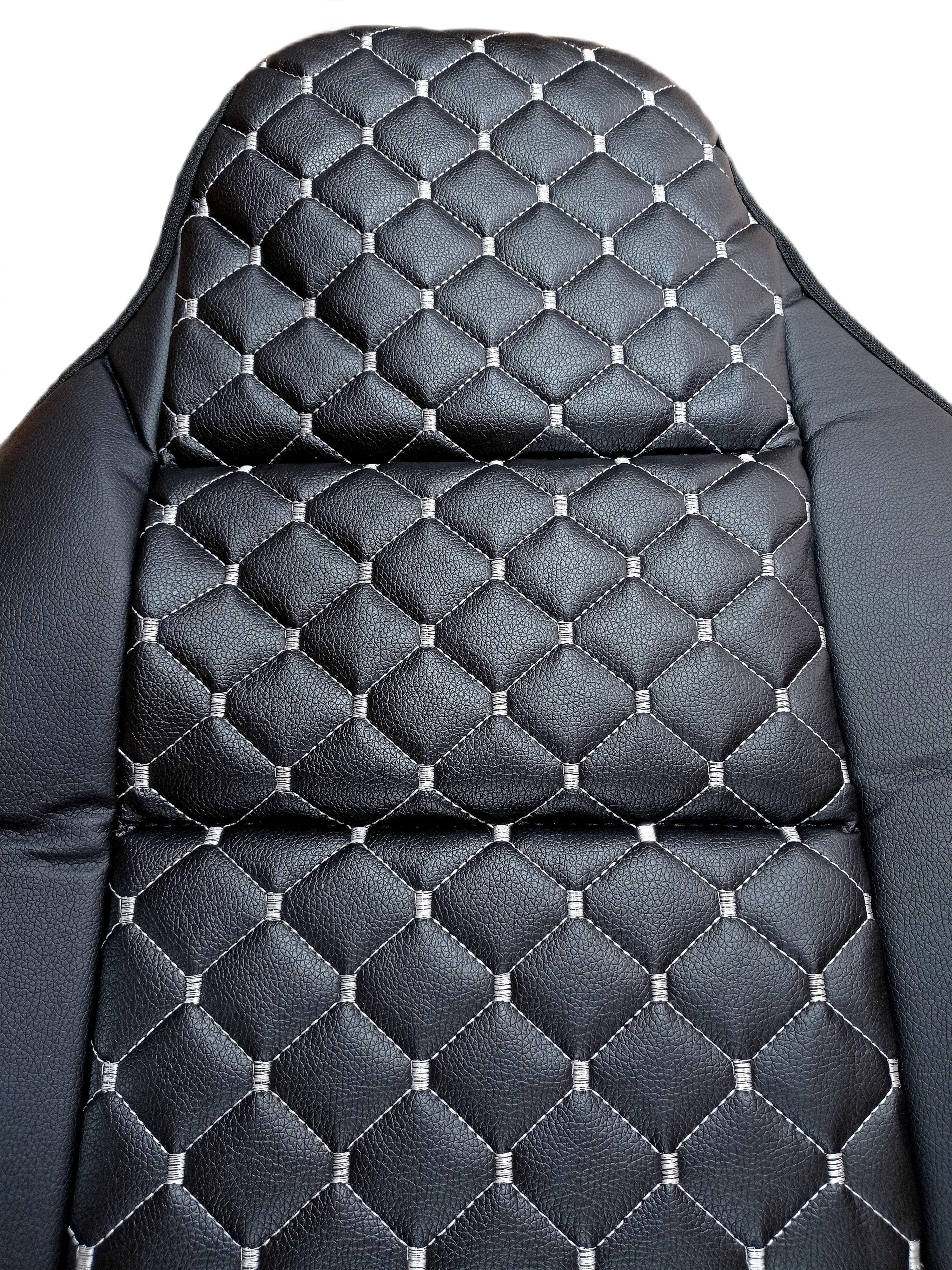 Sitzbezüge Schonbezüge Schutz Universal für PKW Schwarz Weiß Leder Öko Leder