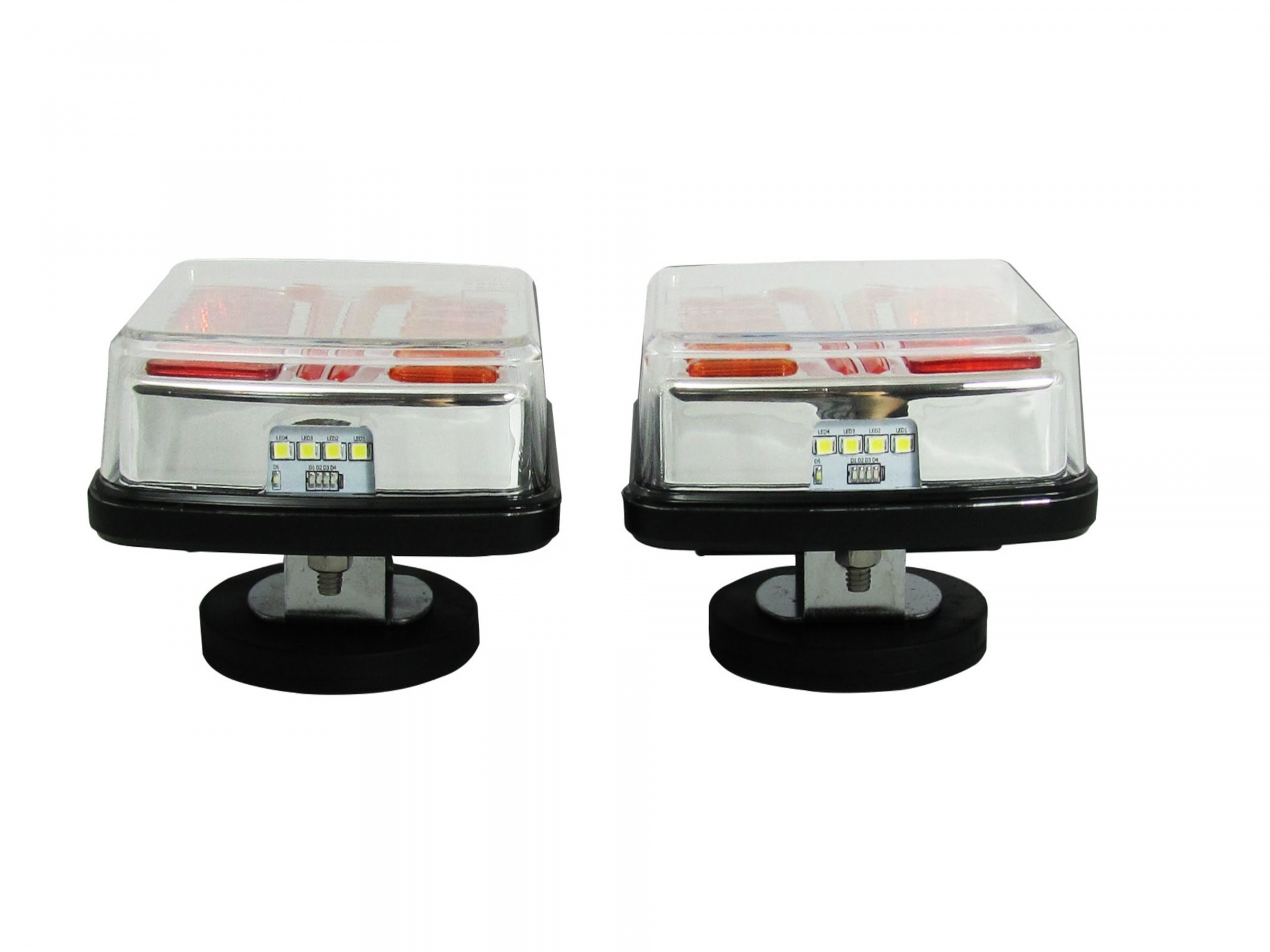 2 x Wireless LED Aimant Feux Arriere Remorque Camion 12v 24v