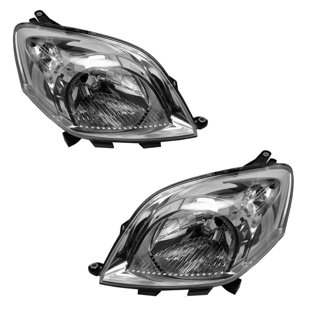 Set Fiat Fiorino,Citroen Nemo,Peugeot Bipper 2008+ Black Headlights Electric with Motor Headlamp Front Lights Right Left