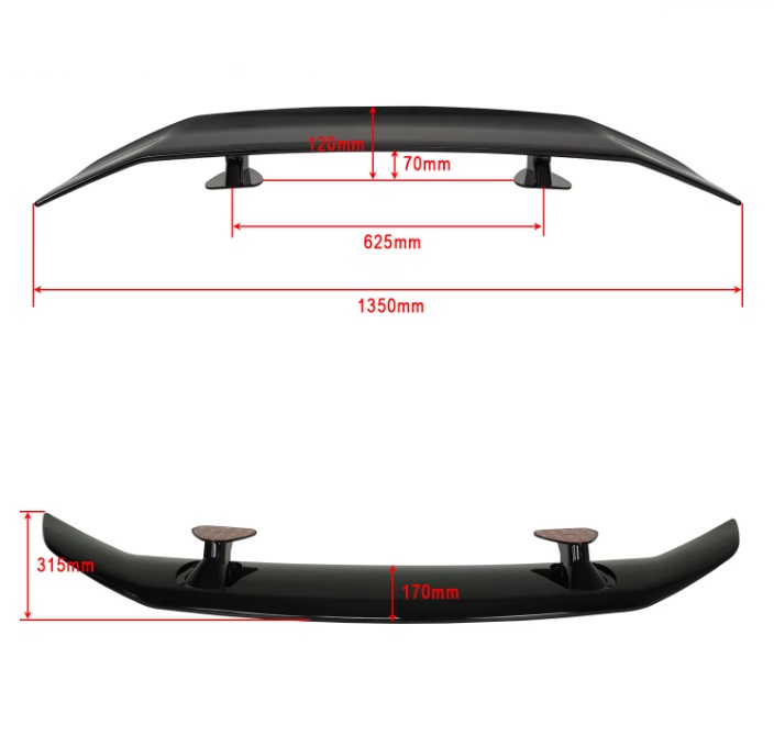 Heckspoiler Lippe Spoiler 135cm Universal Carbon Optik Sport Kofferraum Deckel Flügel Auto