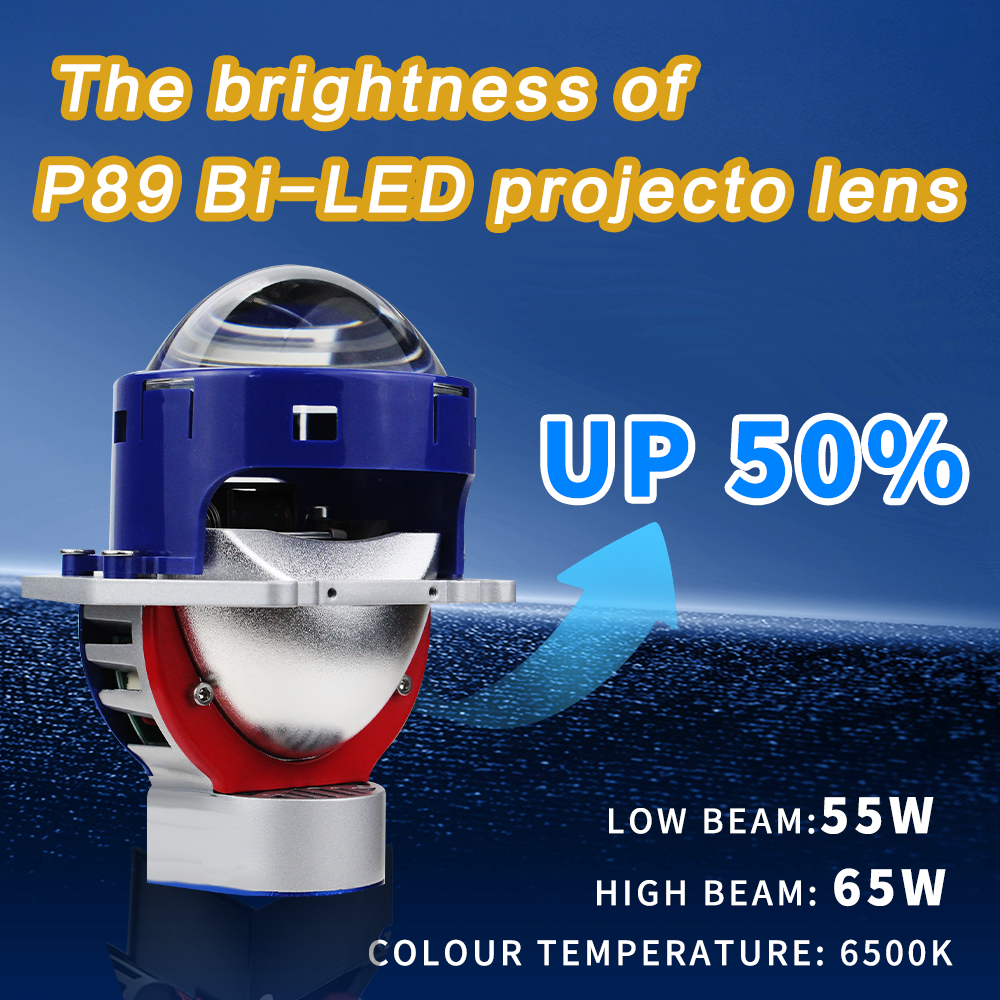 2x Faros Proyectores Bi-LED 3inch Lentes 130W 8000lm 12V – Blanco – Faros LED Universales para Auto con Luz Alta y Baja, +500% de Brillo, Instalación Fácil