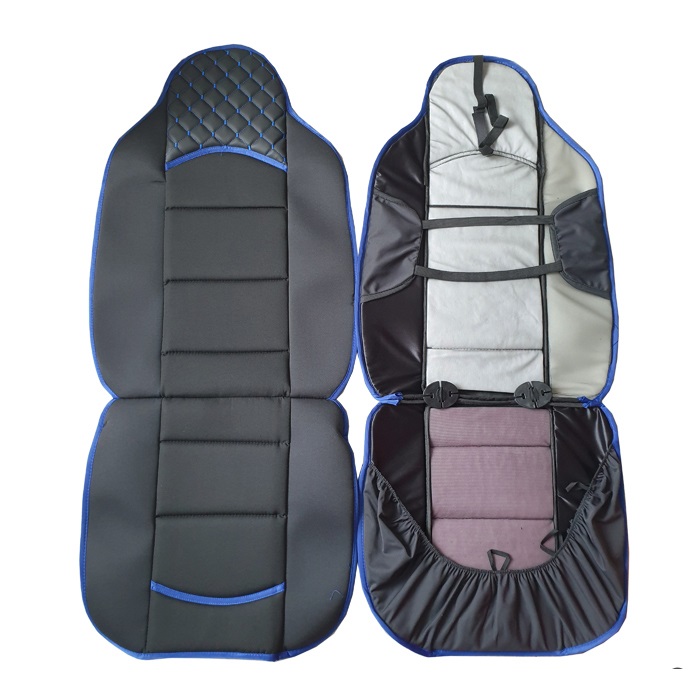 2 x Seat covers for Cars Universal Black Blue Leather Textil