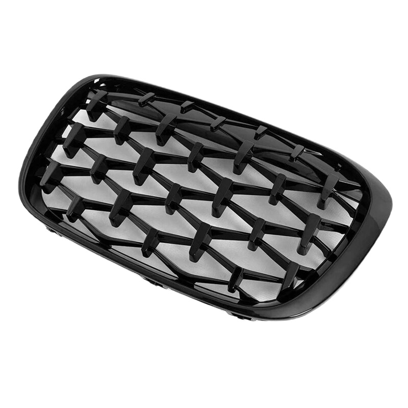 Front Grills for BMW X1 F48  Diamond Style Gloss Black