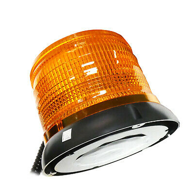 32 Led Warning Light Beacon Flashing Strobe Amber Magnetic 160mm 12V 