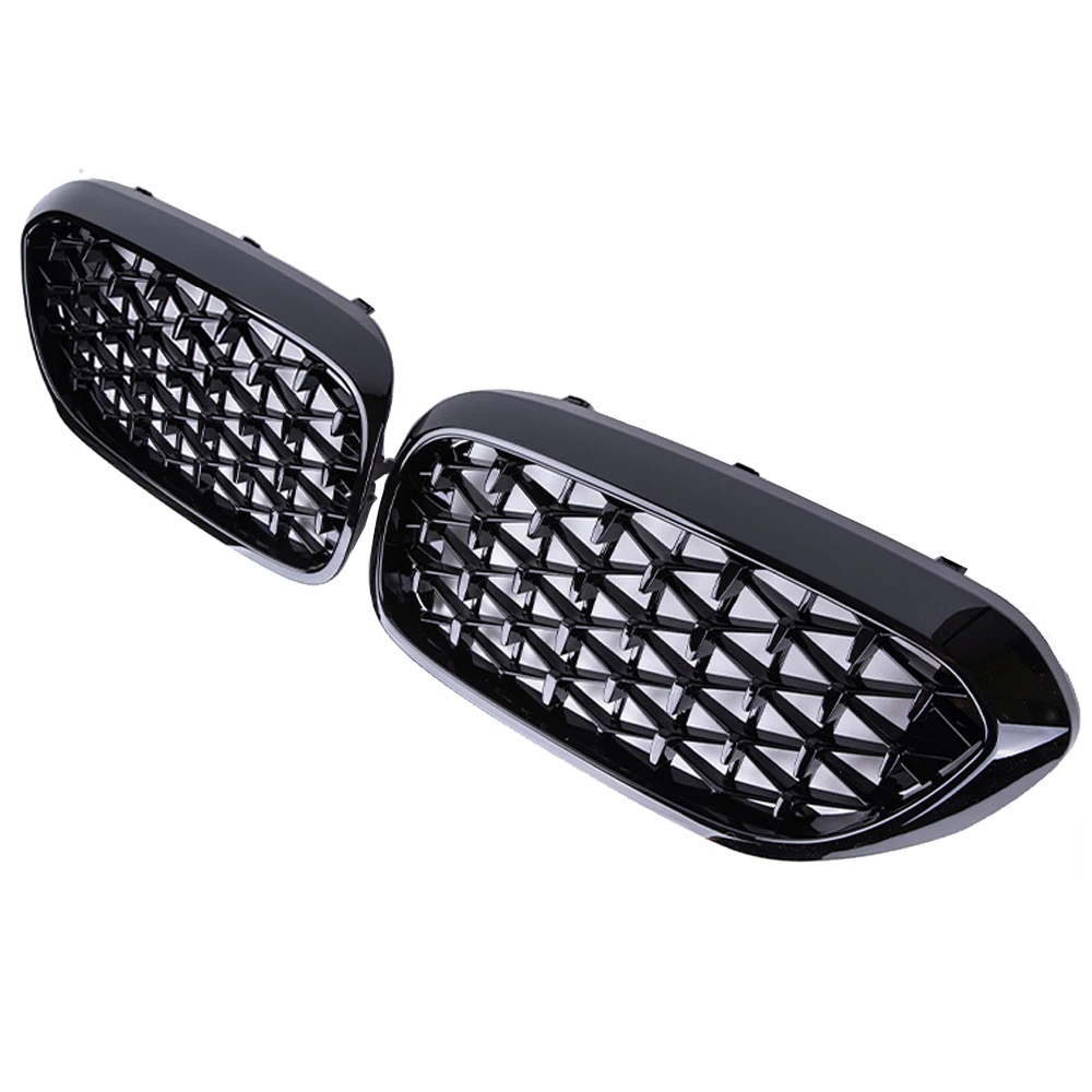 Front Grills for BMW G30 G31 G38 2017-2020 Diamond Style Gloss Black